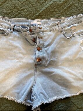 LC Lauren Conrad Light Blue Denim Shorts with Contrast Stitching